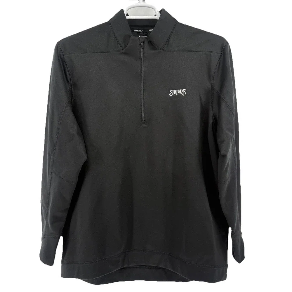 Nike Golf Mens 1/4 Zip Long Sleeve Pullover Shirt Black XL Sea Palms Resort